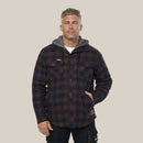 Hard Yakka Quilted Flannelette Hooded Shacket - Dark Oak