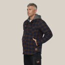 Hard Yakka Quilted Flannelette Hooded Shacket - Dark Oak