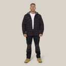 Hard Yakka Quilted Flannelette Hooded Shacket - Dark Oak