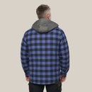 Hard Yakka Quilted Flannelette Hooded Shacket - Deep Blue