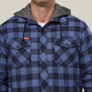 Hard Yakka Quilted Flannelette Hooded Shacket - Deep Blue