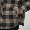 Hard Yakka Men's Quilted Flannel Hooded Shacket - Iron Bark