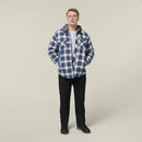 Hard Yakka Men's Quilted Flannel Hooded Shacket - Urban Surf