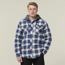 Hard Yakka Men's Quilted Flannel Hooded Shacket - Urban Surf