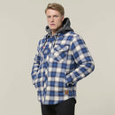 Hard Yakka Men's Quilted Flannel Hooded Shacket - Urban Surf