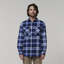 Hard Yakka Long Sleeve Flannelette Shirt - Blue Check