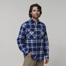Hard Yakka Long Sleeve Flannelette Shirt - Blue Check