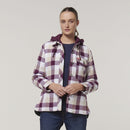 Hard Yakka Women's Quilted Shacket - Potent Purple