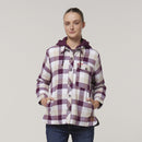 Hard Yakka Women's Quilted Shacket - Potent Purple