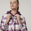 Hard Yakka Women's Quilted Shacket - Potent Purple