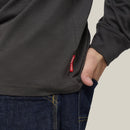 Hard Yakka Heritage Long Sleeve Tee With Hood - Charcoal