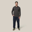 Hard Yakka Heritage Long Sleeve Tee With Hood - Charcoal