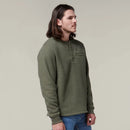 Hard Yakka Men's Sherpa Henley Jumper - Beetle