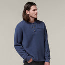 Hard Yakka Men's Sherpa Henley Jumper - Indigo