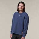 Hard Yakka Men's Sherpa Henley Jumper - Indigo