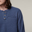 Hard Yakka Men's Sherpa Henley Jumper - Indigo