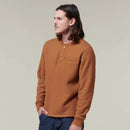 Hard Yakka Men's Sherpa Henley Jumper - Walnut
