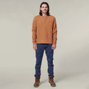Hard Yakka Men's Sherpa Henley Jumper - Walnut