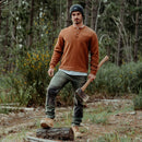 Hard Yakka Men's Sherpa Henley Jumper - Walnut