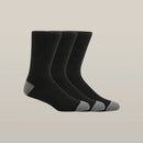 Hard Yakka Core Bamboo Rich Padded Crew Socks (3 Pack) - Black (Size 7-12)