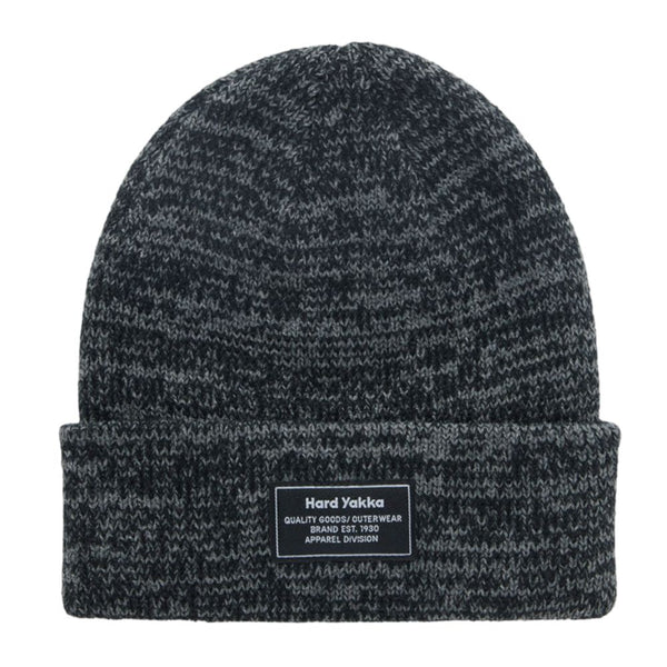 Hard Yakka 2 Tone Twist Marle Beanie - Black/Charcoal