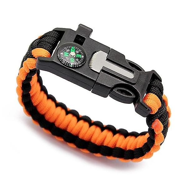 Wildtrak Survival Bracelet with Compass - Orange/Black