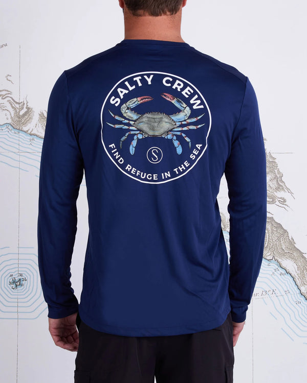 Salty Crew Blue Crabber Long Sleeve Sunshirt - Navy