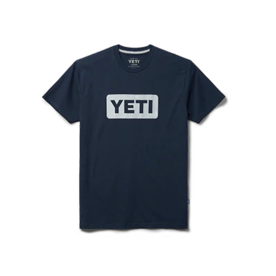 Yeti Premium Logo Badge Short Sleeve T-Shirt - Navy with White Logo