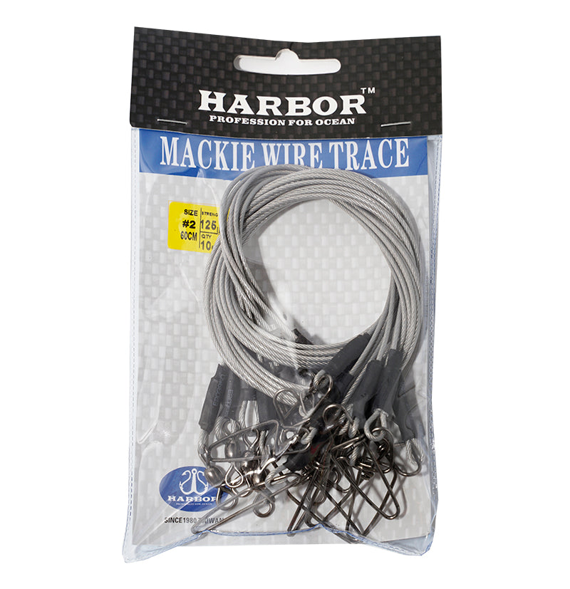 Long Trace Rig Harbor Mackie Wire Trace Rig 110lb 5pce