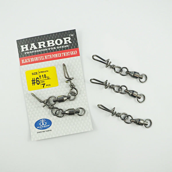 Harbor Ball Bearing Swivel With Power Twist Snap Size 3 12pce