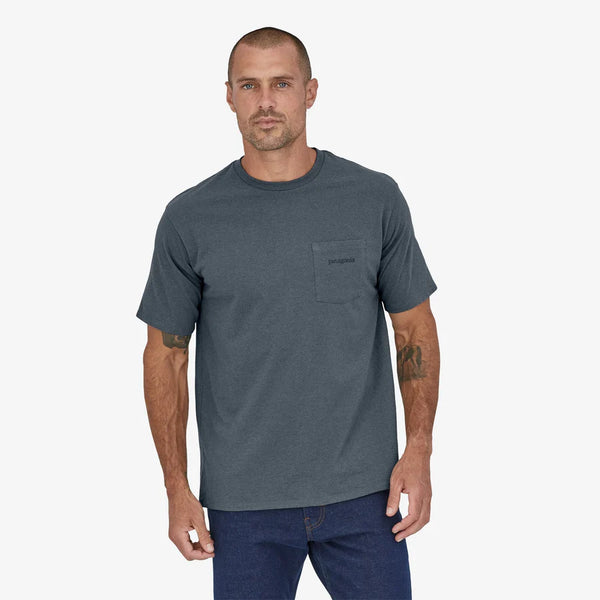 Patagonia Men's Line Logo Ridge Pocket Responsibili-Tee Shirt - Plume Grey