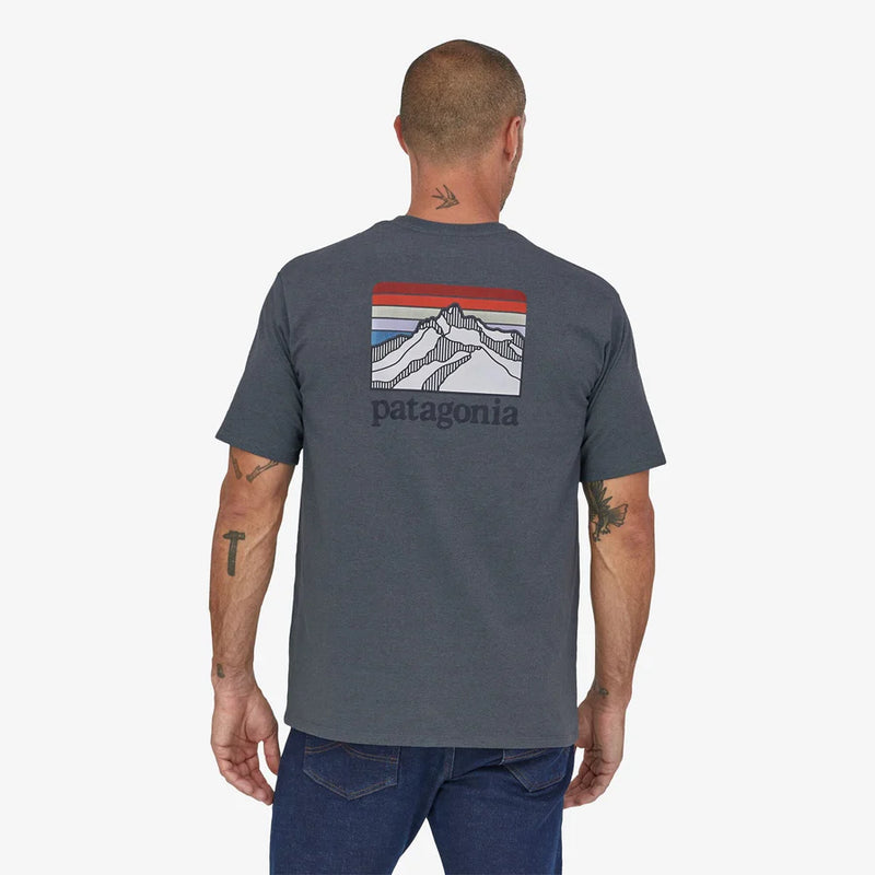 Patagonia Men's Line Logo Ridge Pocket Responsibili-Tee Shirt - Plume Grey