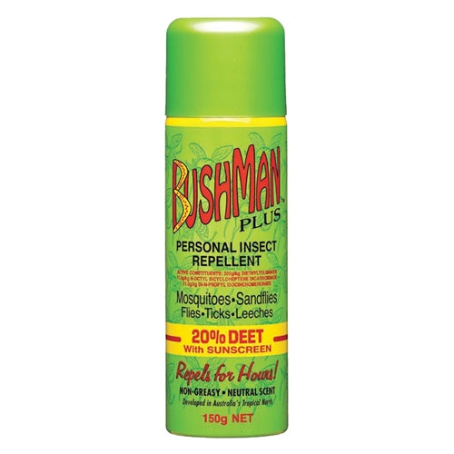 Bushman Plus 20% Deet Insect Repellent with Sunscreen Aerosol Can (150g)