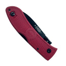 Ka-Bar Dozier Folding Hunter 3″ Satin Plain Blade Knife - Red Zytel Handle (KB4062RD)