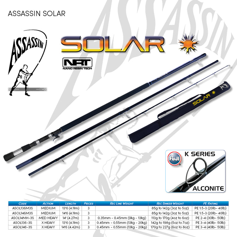 Assassin Solar Rod 13'6ft Medium 3-5oz - Gold Blank