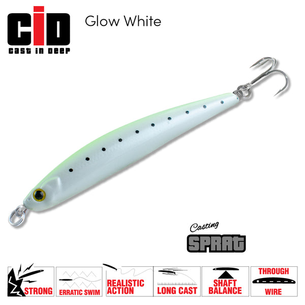 CID Sprat Lure 90mm Glow White