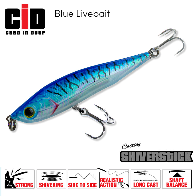 CID Shiverstick Lure 95mm Blue Live Bait