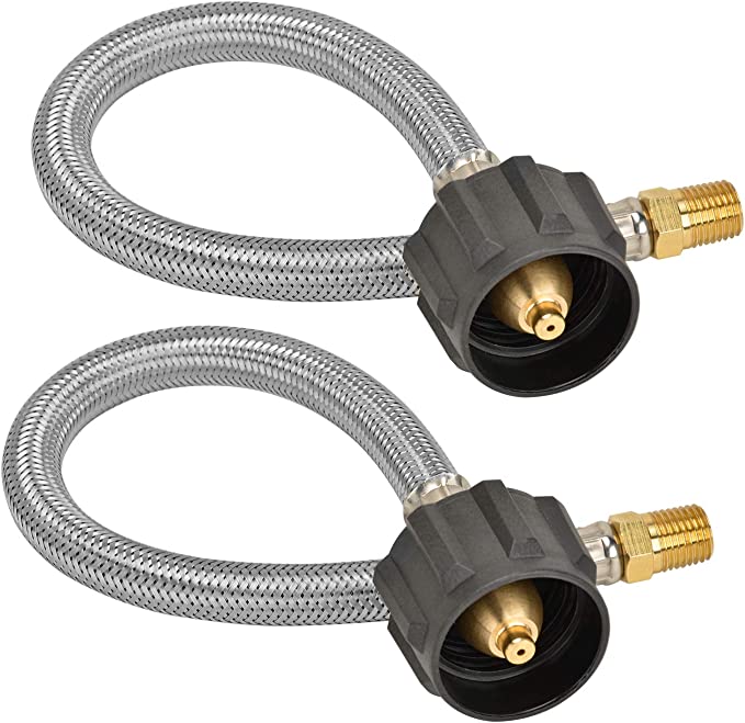 Bromic Stainless Braided Pigtail Propane Hose Connector (S/REG 1/4'' Male NPT RV)