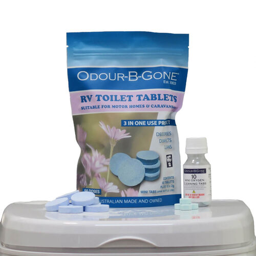 Odour-B-Gone Chemical Toilet Tablets (8g / 50 Pack) - Blue