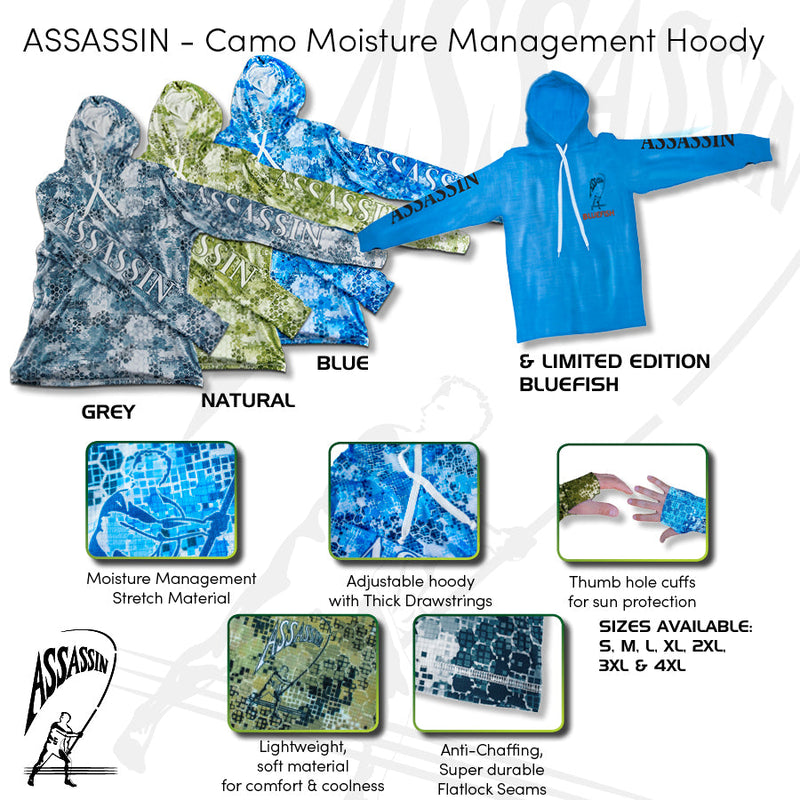 Assassin Management Hoodie Camo Blue 4XL