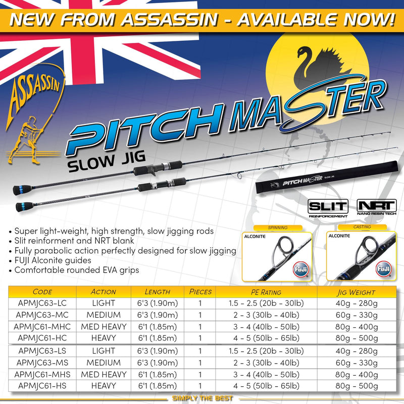 Assassin Pitch Master Slow Jig Rod Medium Spin - PE1.5-3