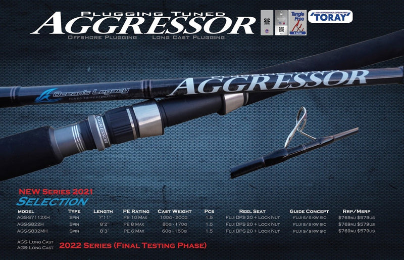 Ocean's Legacy Aggressor Rod 832MH PE 6 - Spin