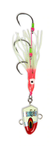 Vexed Bottom Meat Lure 250g Silver Redhead Glow