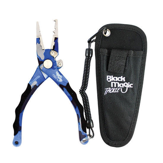 Black Magic Compact Fishing Pliers Blue Camo