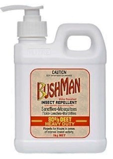 Bushman 80% Deet Ultra DryGel Heavy Duty Pump Bottle (1kg)