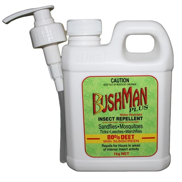 Bushman Plus DryGel 80% Deet Heavy Duty Pump Bottle (1kg)
