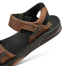 Reef Men's Fanning Baja Leather Sandal - Black/Brown