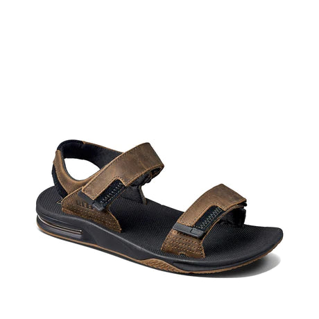 Reef Mens Fanning Baja Leather Sandal - Black/Brown