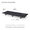 Helinox Cot One Convertible Stretcher Bed - Black/Blue