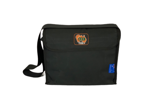 AOS Australian Made Canvas Tool Bag Crib Bag Shoulder Bag Triple Layer Heavy Duty Base Standard - Black